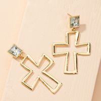 Fashion Cross Diamond Earrings main image 4