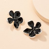 Alloy Black Flower Earrings main image 3