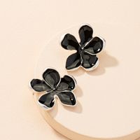 Alloy Black Flower Earrings main image 4
