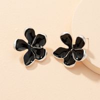 Alloy Black Flower Earrings main image 5