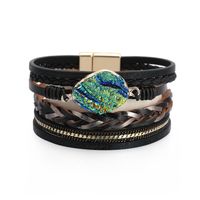 Bohemian Multi-layer Leather Braided Diamond Bracelet sku image 1