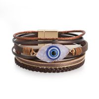 Bohemian Multi-layer Devil's Eye Leather Bracelet sku image 2