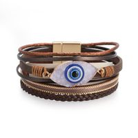 Pulsera Bohemia De Cuero Multicapa Ojo Del Diablo sku image 2