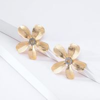 Fashion Flower Creative Minimalist Petals Brushed Craft Earrings sku image 1