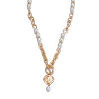 Simple Pearl Chain Ot Buckle Necklace sku image 1