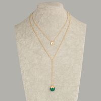 Fashion Golden Pea Pendant Multi-layer Necklace main image 4