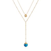 Fashion Golden Pea Pendant Multi-layer Necklace main image 3