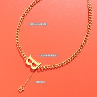 Hip-hop Thick Chain B Letter Necklace main image 6