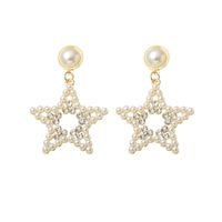 Fashion Round Five-pointed Star Pearl Earrings main image 3