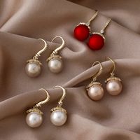 Micro-inlaid Zircon Pearl Earrings main image 5