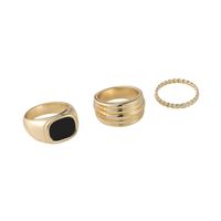 Einfache Übertriebene Mode Gold Mehrschichtige Feine Faden Quadratischen Ring main image 6