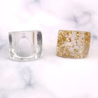 New Simple Transparent Square Ring main image 6