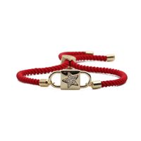 Simple Copper Zircon Star Religion Red Rope Adjustable Bracelet main image 6
