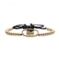 New Zircon Cross Copper Beads Black Rope Adjustable Bracelet main image 6