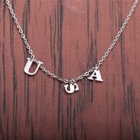 Titanium Steel Letter Usa Necklace main image 5