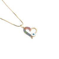 Micro-inlaid Zircon Heart Necklace main image 4
