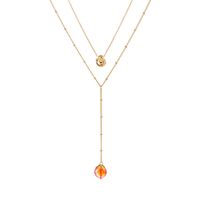 Fashion Golden Pea Pendant Multi-layer Necklace sku image 5