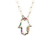 Hip Hop Colored Zircon Palm Necklace sku image 5