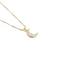 Pearl Zircon Moon Pendant Necklace sku image 3