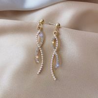 Korea Fashion Rhinestone Pearl Earrings sku image 1