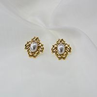 Retro Baroque Pearl Earrings sku image 3