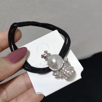 Conjunto De Anillos De Pelo De Perlas De Diamantes Simples De Corea sku image 1