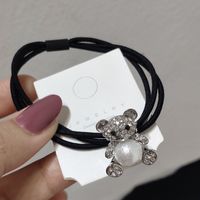 Korea Simple Diamond Pearl Hair Ring Set sku image 2