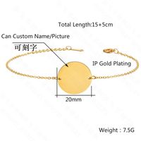 Simple Style Round 201 Stainless Steel Stainless Steel 18K Gold Plated No Inlaid Bracelets In Bulk main image 3