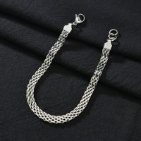 Trendy 6mm Square Simple Wild Thick Chain Bracelet main image 4