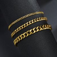 Fashion 667 Stainless Steel Stainless Steel No Inlaid 18K Gold Plated Unisex Bracelets main image 3
