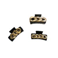 Black Resin Alloy Chain Hair Catch Clip main image 6