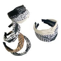 Retro Pu Leather Fabric Stitching Fashion Headband main image 6