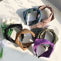Retro Knotted Fashion Solid Color Headband main image 5
