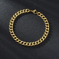 Fashion 667 Stainless Steel Stainless Steel No Inlaid 18K Gold Plated Unisex Bracelets sku image 16