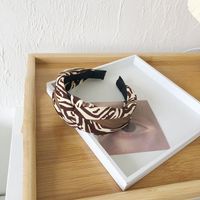 Retro Pu Leather Fabric Stitching Fashion Headband sku image 1