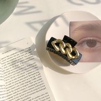 Black Resin Alloy Chain Hair Catch Clip sku image 3