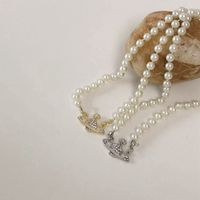 Fashion Saturn Pearl Clavicle Chain Hipster Necklace main image 6