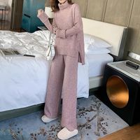 New Loose Simple Wide Leg Pants Two-piece Knitted Suit main image 4