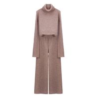 New Loose Simple Wide Leg Pants Two-piece Knitted Suit main image 6