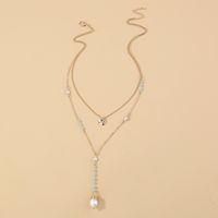 Alloy Blue Crystal Pearl Necklace main image 5