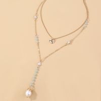 Alloy Blue Crystal Pearl Necklace main image 6