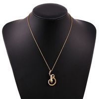 Korean Style Copper Inlaid Zirconium Zodiac Snake Necklace main image 3