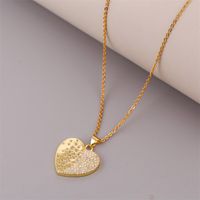 Creative Simple Copper Inlaid Zirconium Heart Necklace main image 1