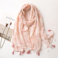 Pink Sequins Long Tassel Scarf main image 2