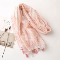 Pink Sequins Long Tassel Scarf main image 4