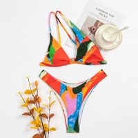 Retro Print Sexy One Shoulder Bikini sku image 6