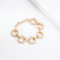 New Simple Alloy Chain Embossed Gold Bracelet main image 4