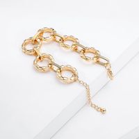 New Simple Alloy Chain Embossed Gold Bracelet main image 5