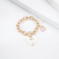 Fashion Simple Love Heart Pendant Chain Bracelet main image 4