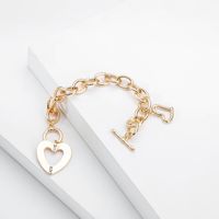 Fashion Simple Love Heart Pendant Chain Bracelet main image 5